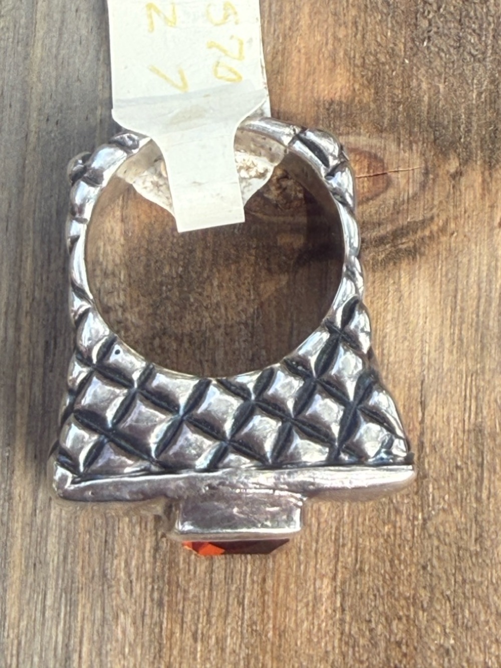 Dian Malouf Sterling Silver and Deep Orange Stone - Picture 3 of 3